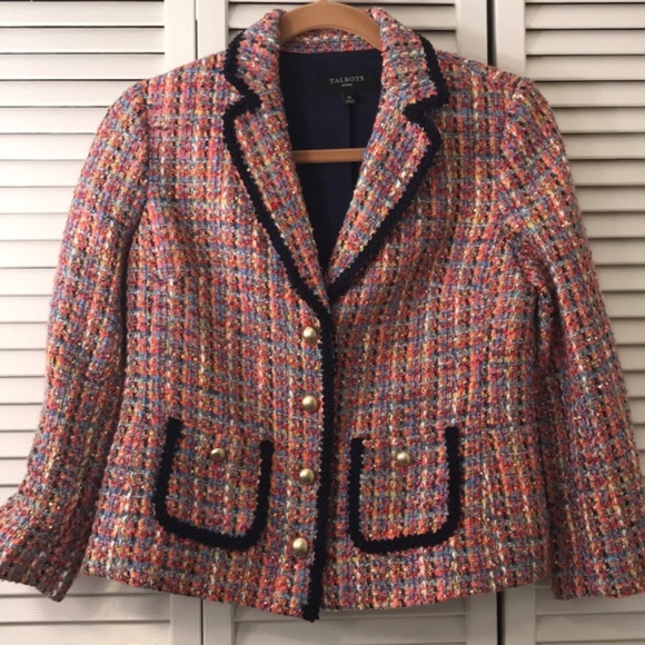 Talbots Pink Tweed Blazer - Picture 2 of 4